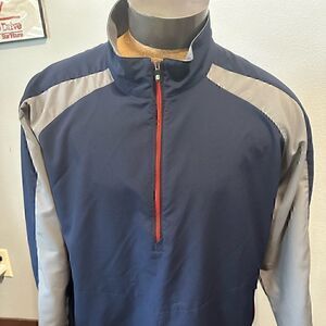 FootJoy Mens XL Half ZIP Blue/Gray Windbreaker